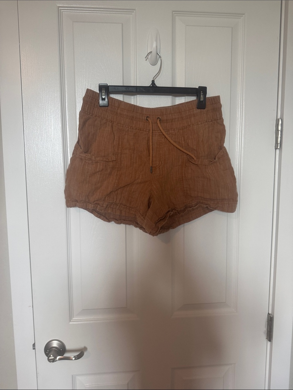 High-Waist Women's Brown Drawstring Lounge Shorts